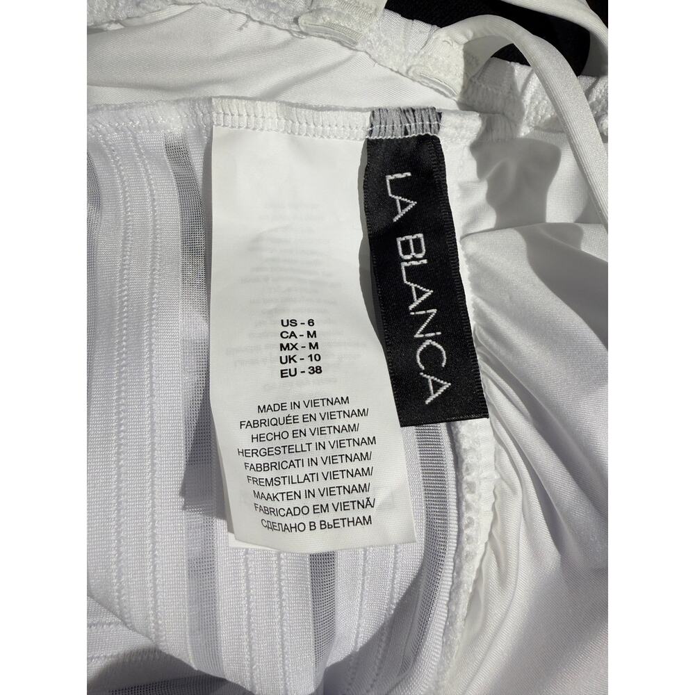 La Blanca Women’s Fluid Lines Cross Back White One Piece Swimsuit🌼 - Picture 5 of 6